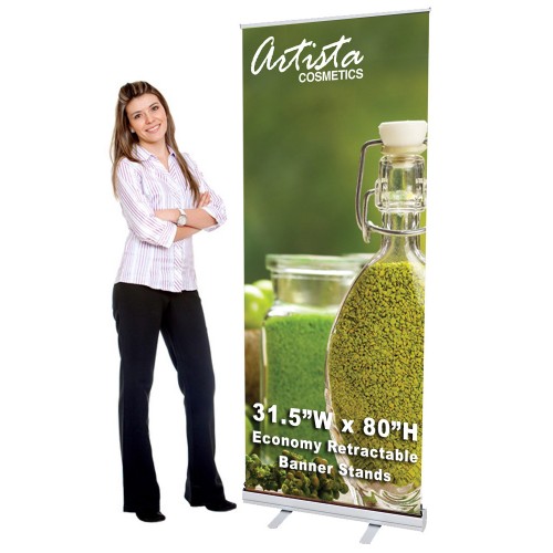31.5 x 80 Economy Retractable Banner Stand & Graphic Print